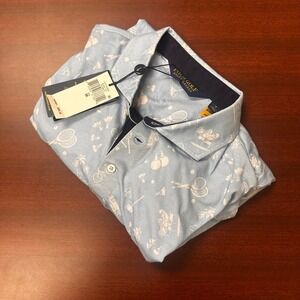 Polo Golf Ralph Lauren Print Jersey Golf Polo Shirt Mens Sz M All Over Print NWT